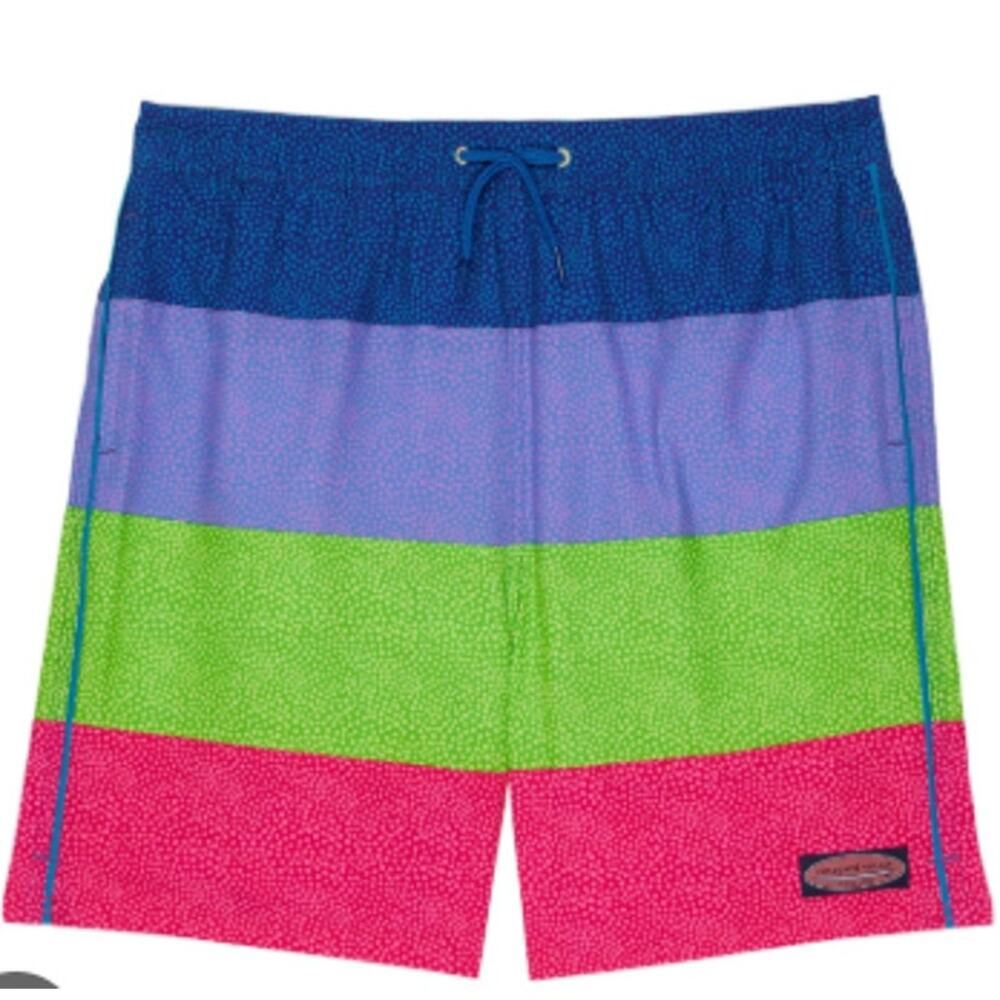 Vineyard Vines Swim Trunks Mens Small Board Shorts Chappy Preppy Colorblock